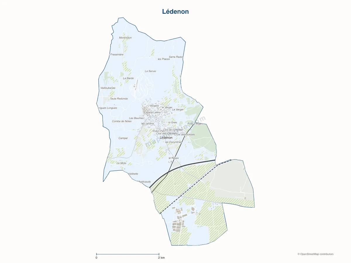 Carte de Lédenon à personnaliser