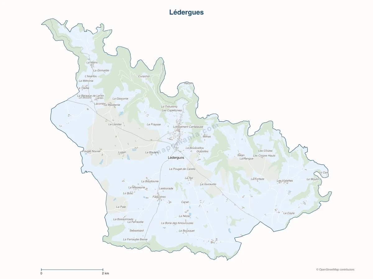 Carte de Lédergues à personnaliser