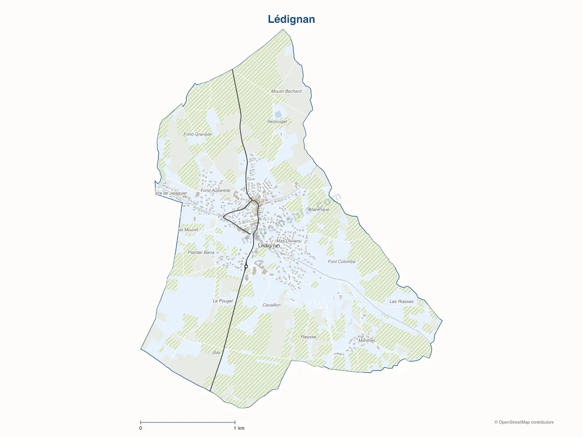 Carte de Lédignan à personnaliser