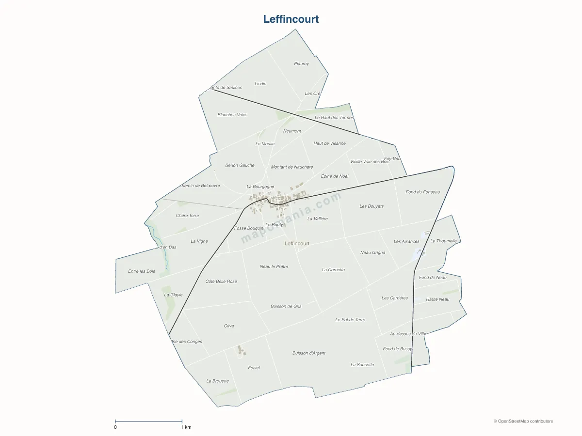 Carte de Leffincourt à personnaliser