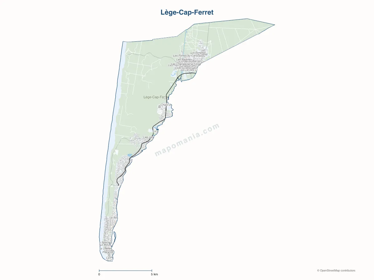 Carte de Lège-Cap-Ferret à personnaliser