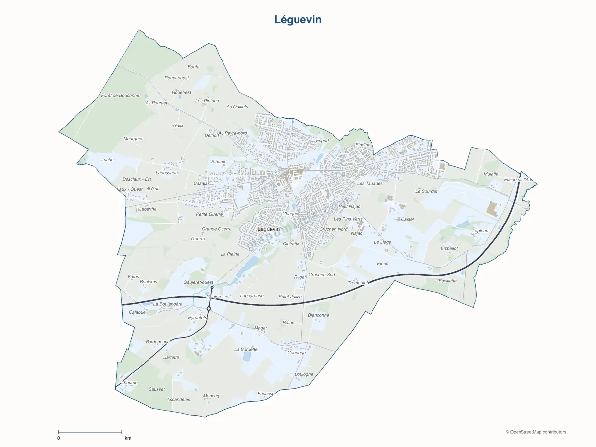 Carte de Léguevin à personnaliser