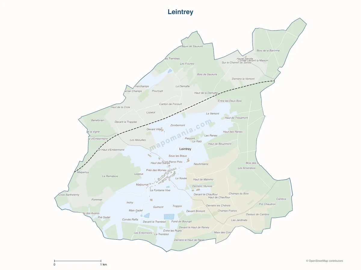 Carte de Leintrey à personnaliser