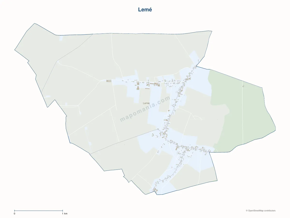 Carte de Lemé à personnaliser