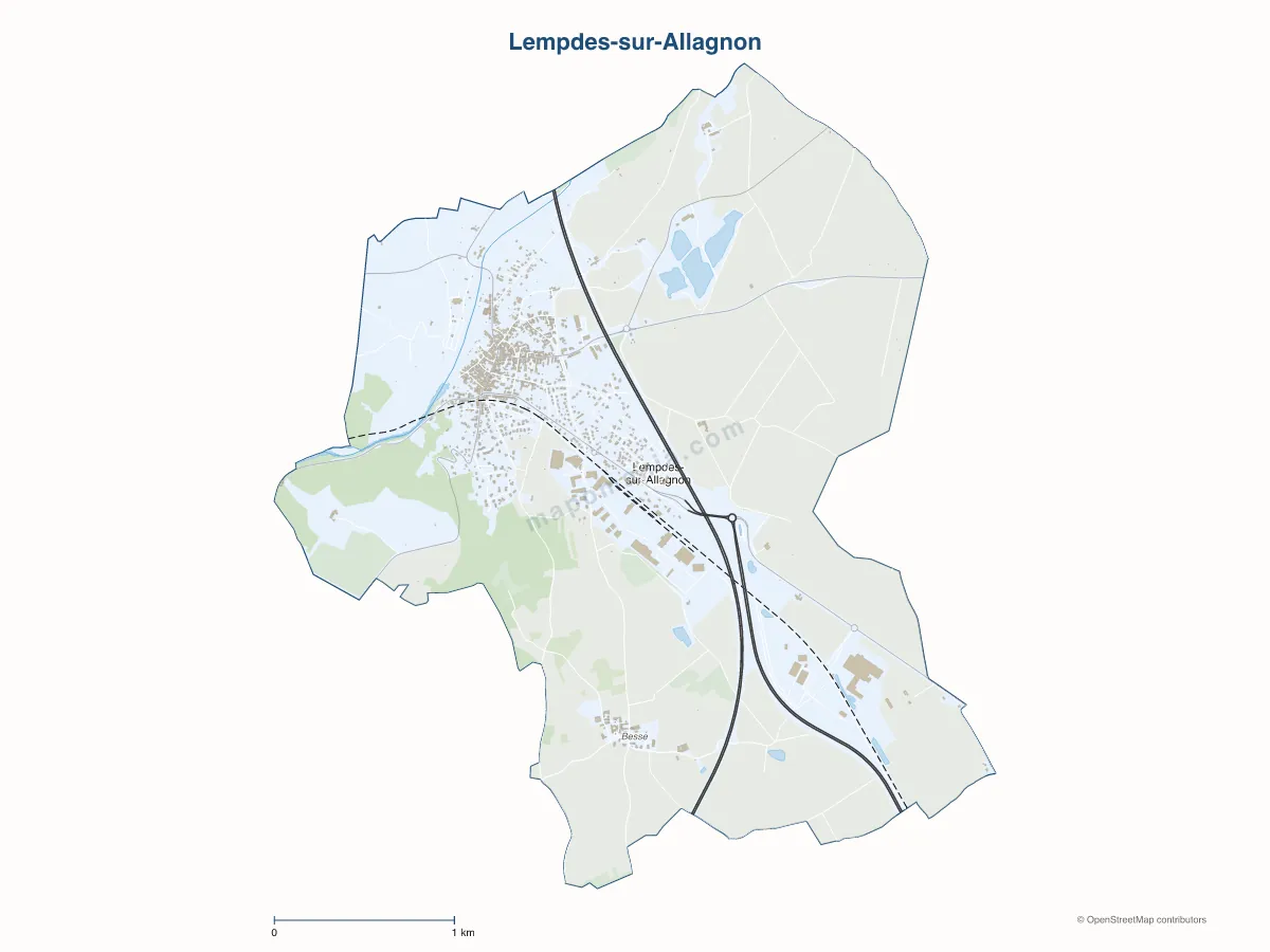 Carte de Lempdes-sur-Allagnon à personnaliser