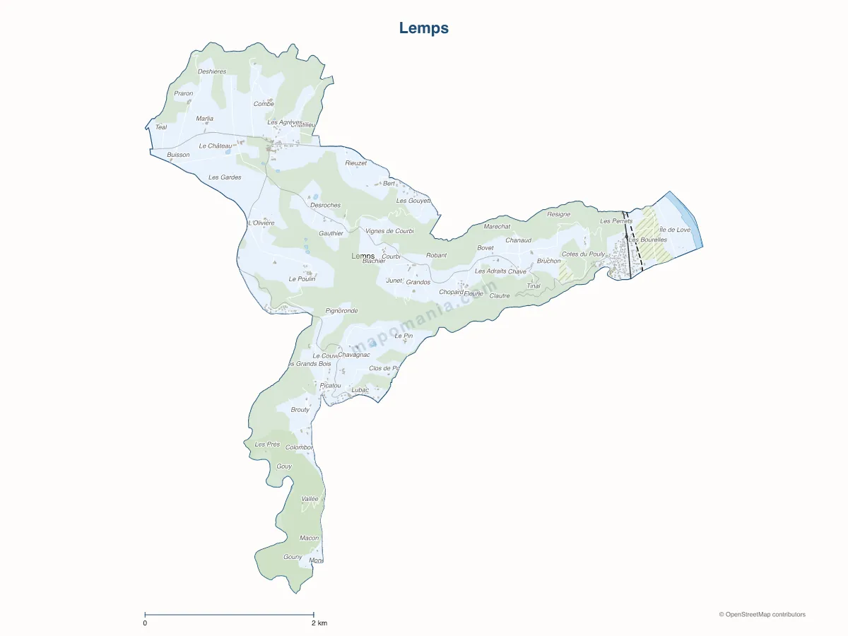Carte de Lemps à personnaliser