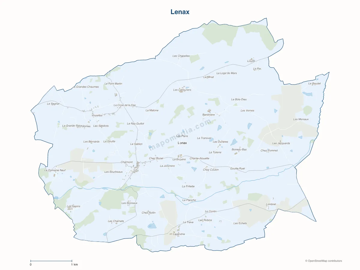 Carte de Lenax à personnaliser