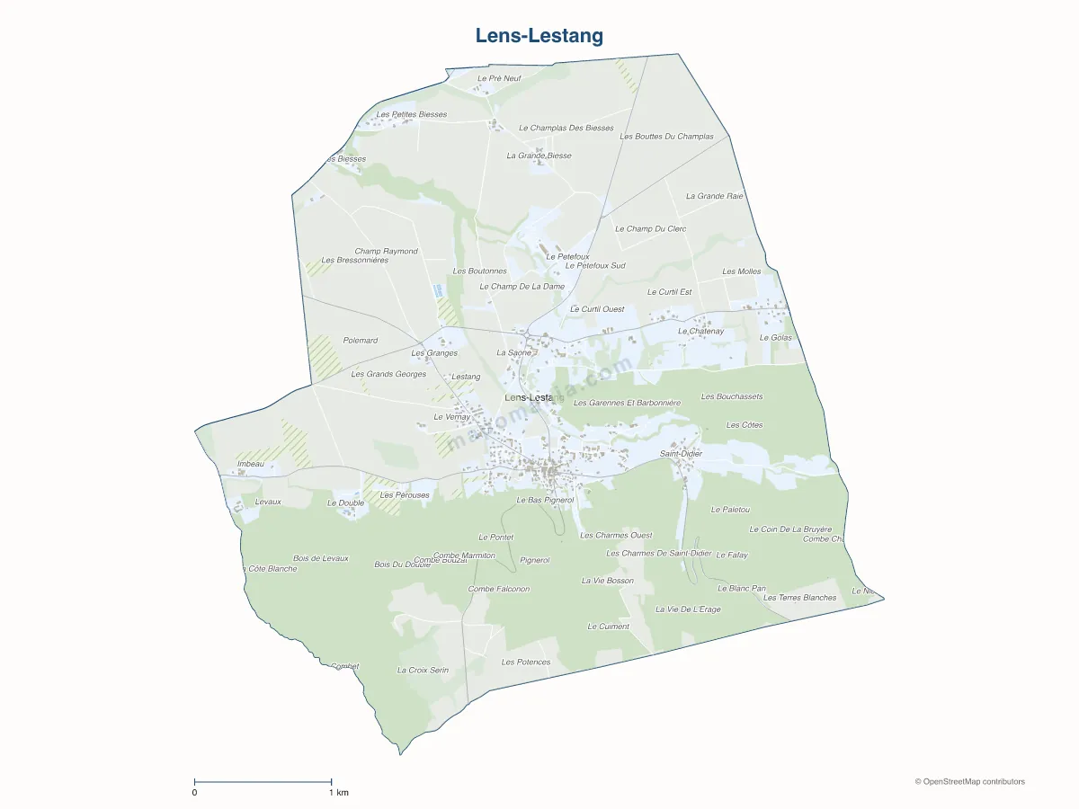 Carte de Lens-Lestang à personnaliser