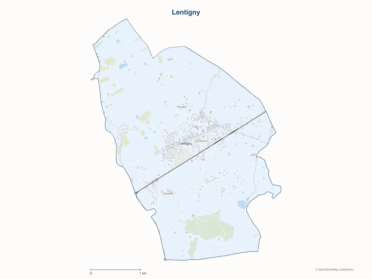 Carte de Lentigny à personnaliser