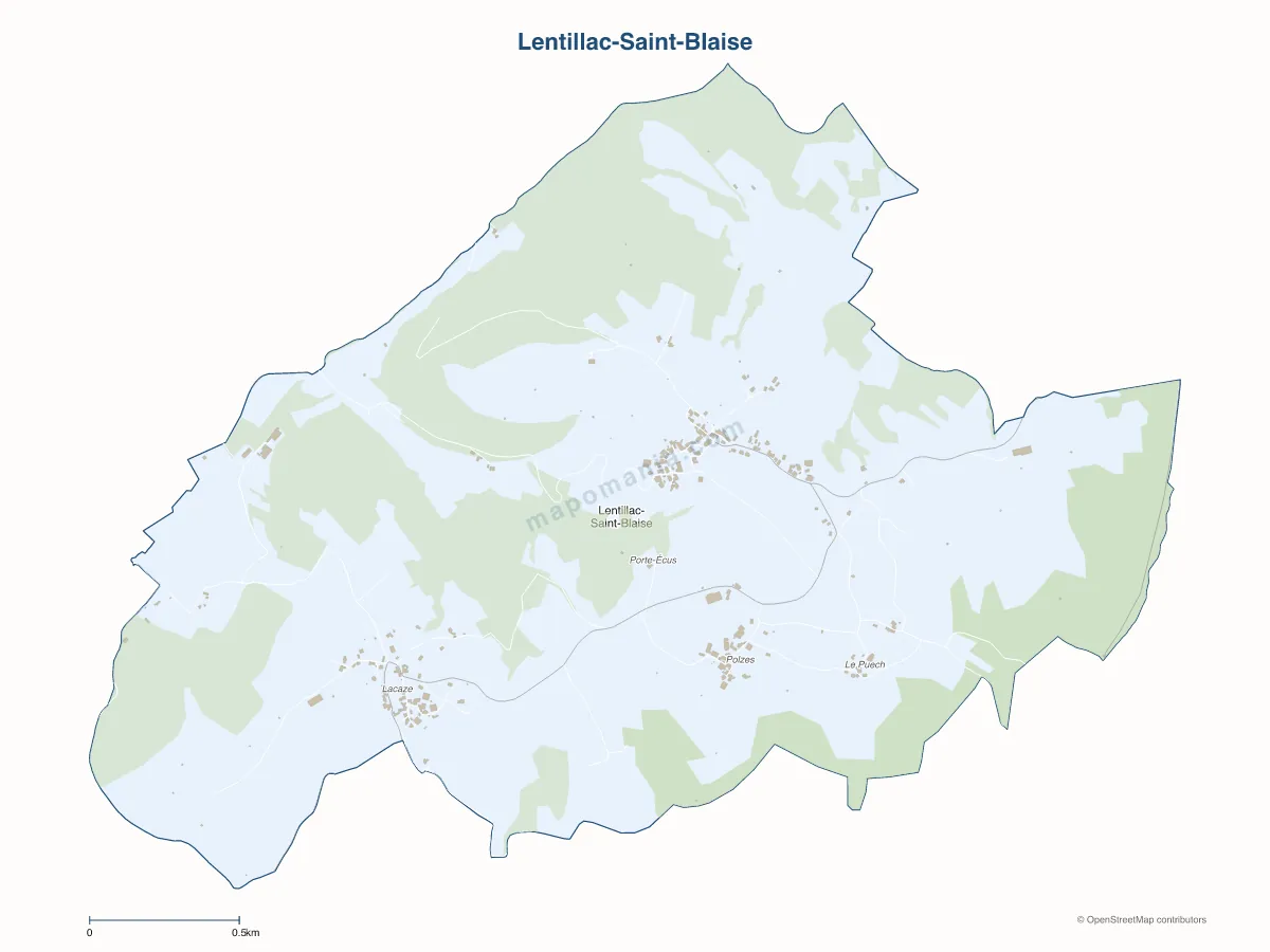 Carte de Lentillac-Saint-Blaise à personnaliser