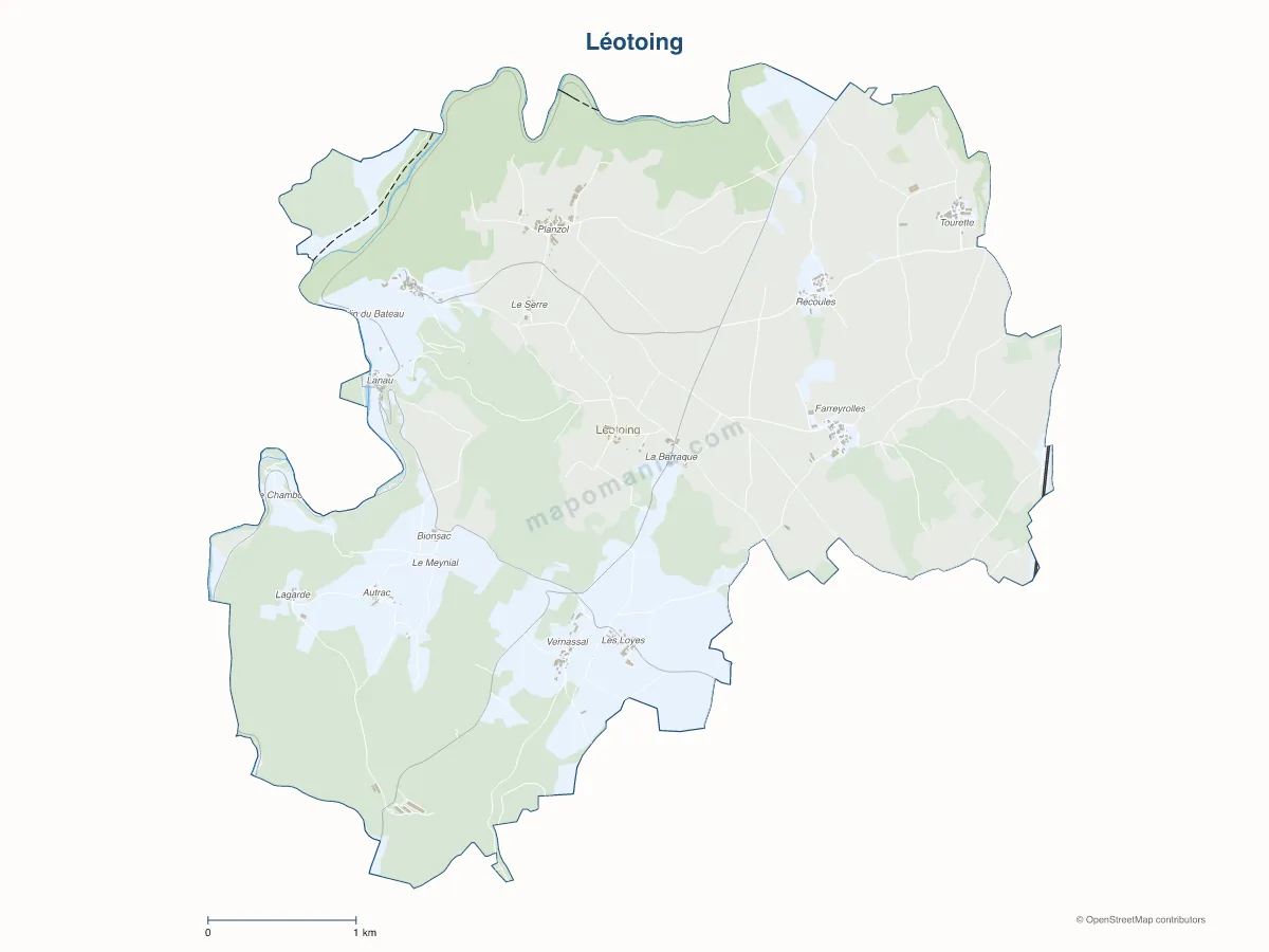 Carte de Léotoing à personnaliser