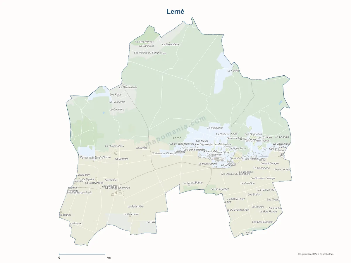 Carte de Lerné à personnaliser
