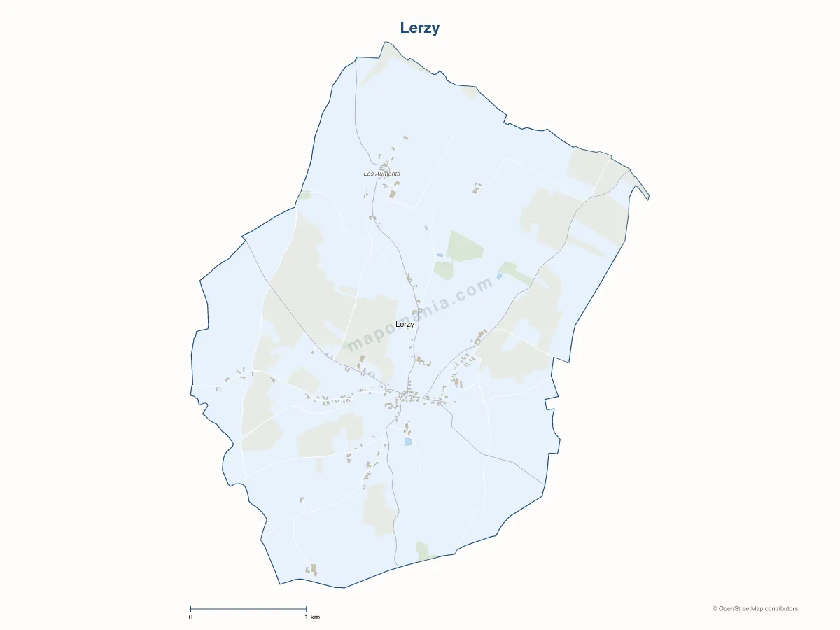 Carte de Lerzy à personnaliser