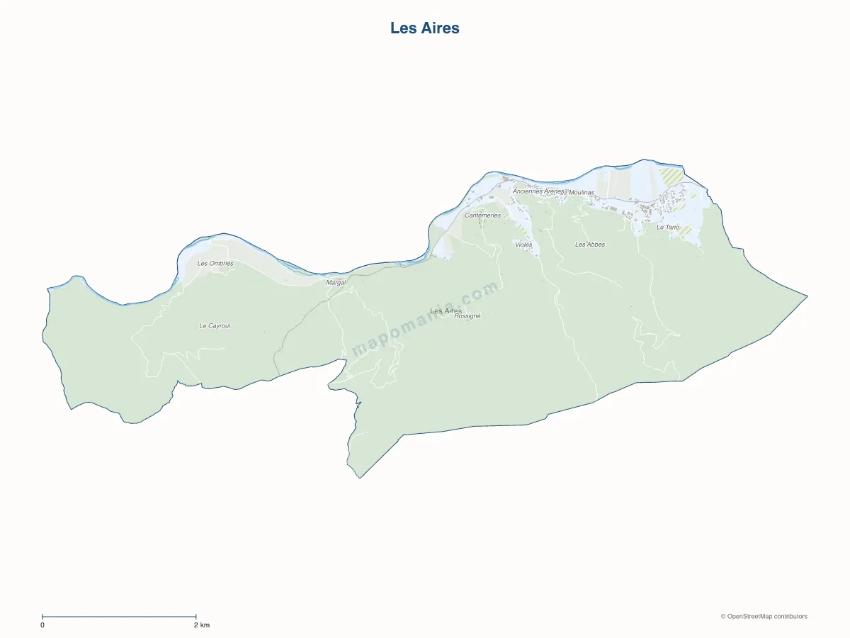 Carte de Les Aires à personnaliser