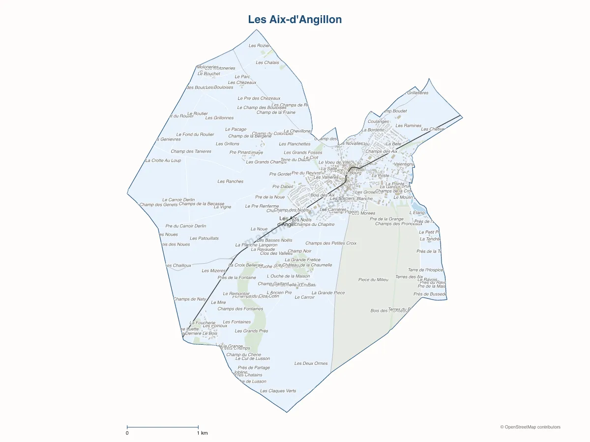 Carte de Les Aix-d'Angillon à personnaliser