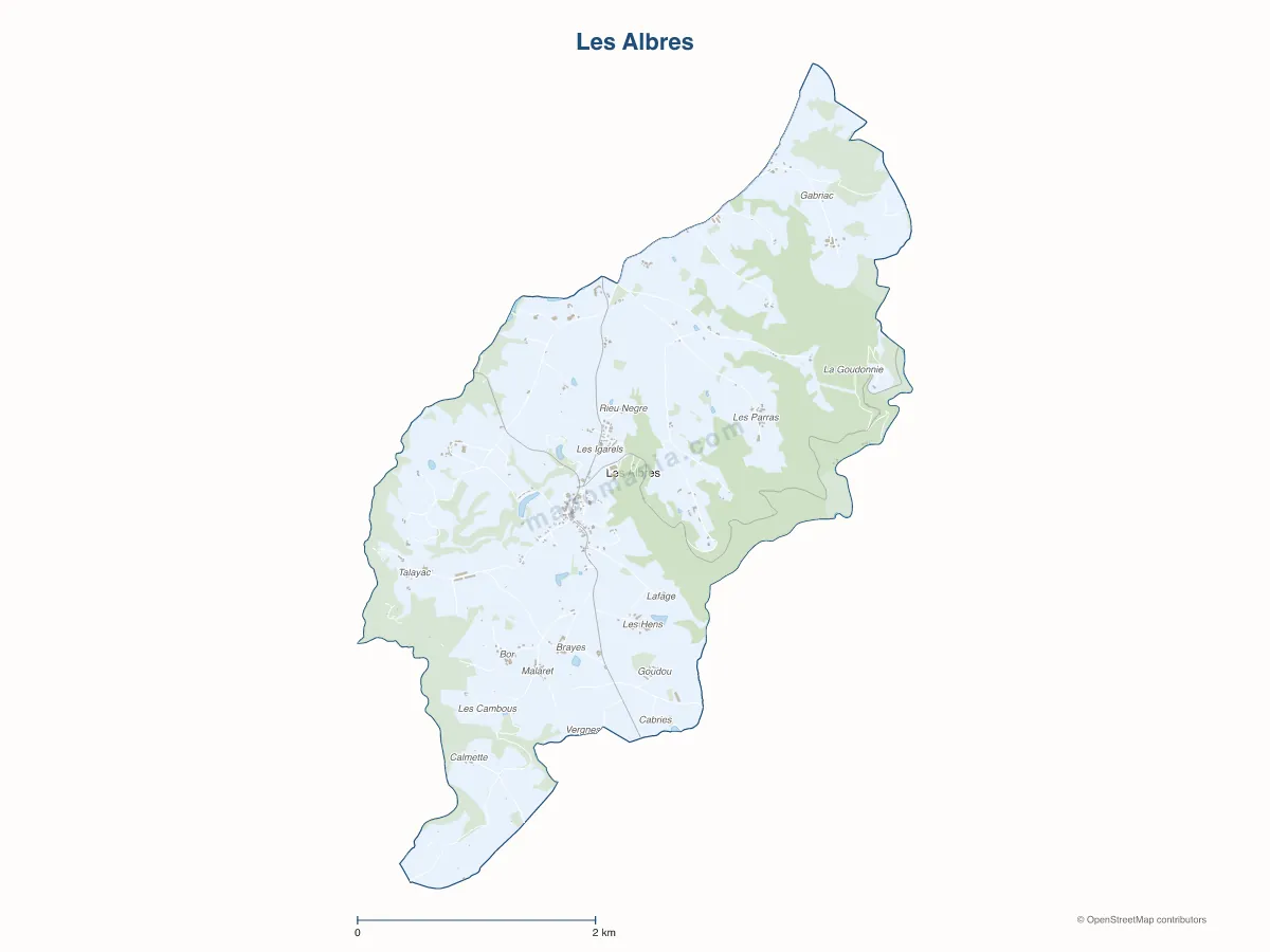 Carte de Les Albres à personnaliser