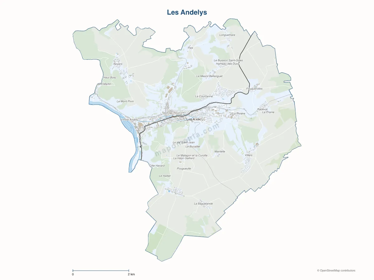 Carte de Les Andelys à personnaliser