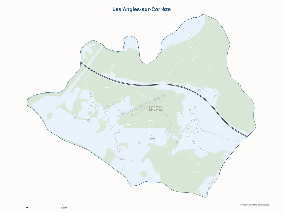 Carte de Les Angles-sur-Corrèze à personnaliser