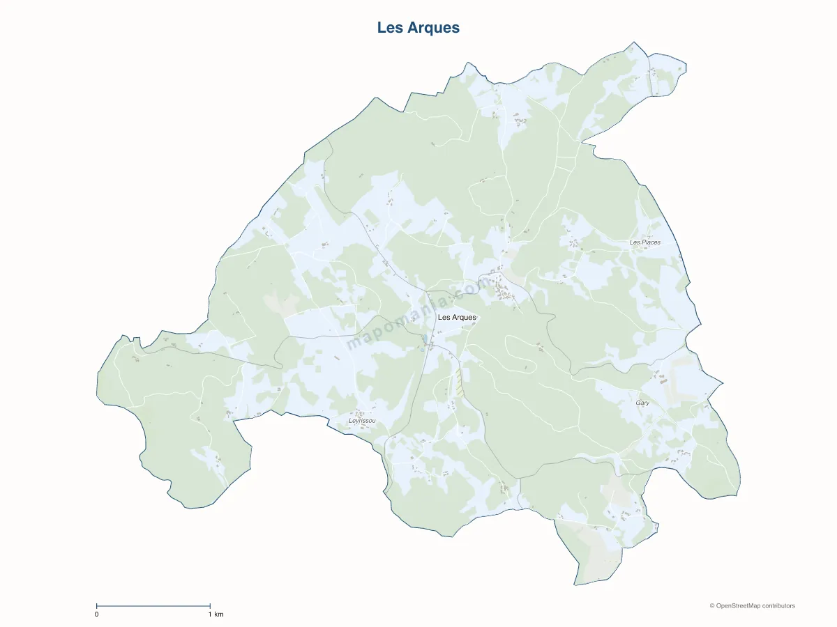 Carte de Les Arques à personnaliser