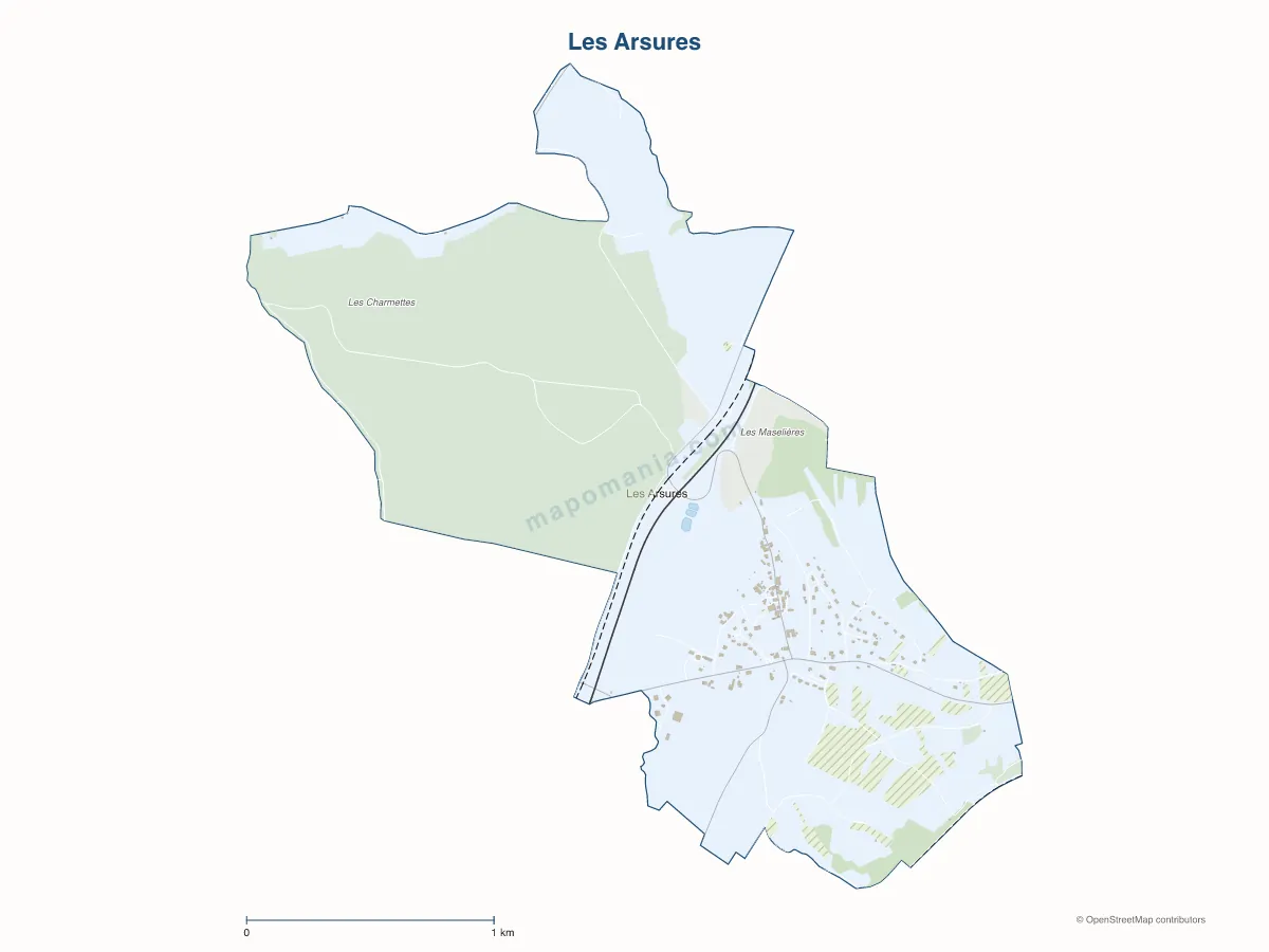 Carte de Les Arsures à personnaliser