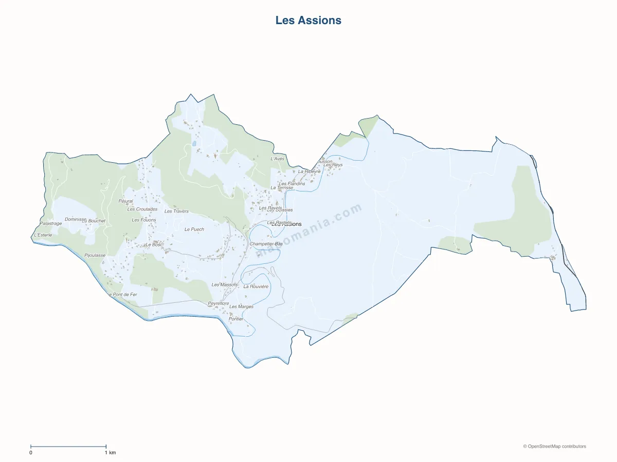Carte de Les Assions à personnaliser