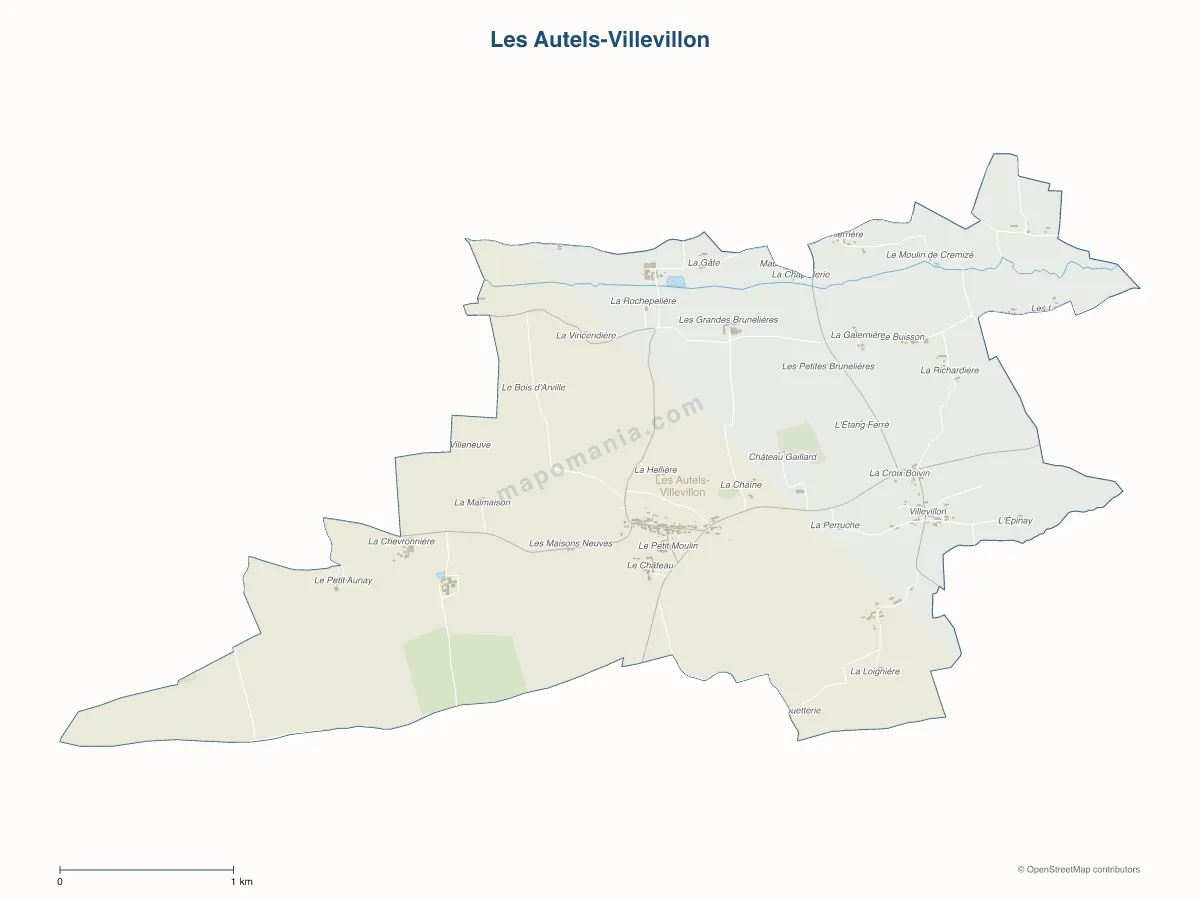 Carte de Les Autels-Villevillon à personnaliser