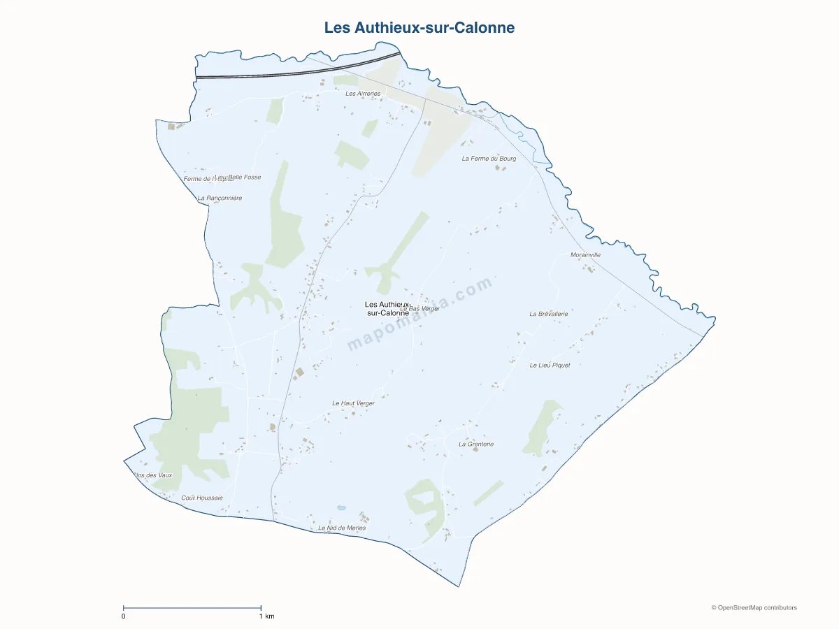 Carte de Les Authieux-sur-Calonne à personnaliser