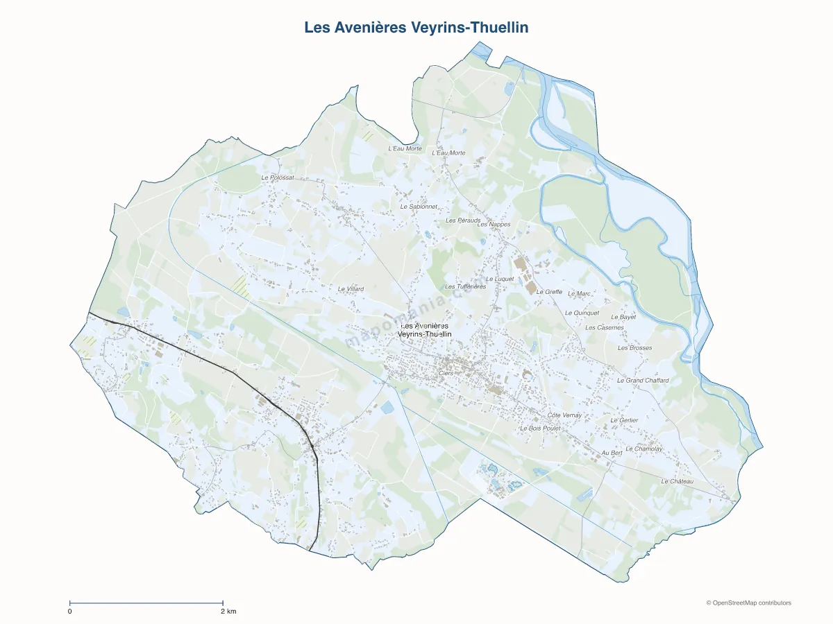 Carte de Les Avenières Veyrins-Thuellin à personnaliser