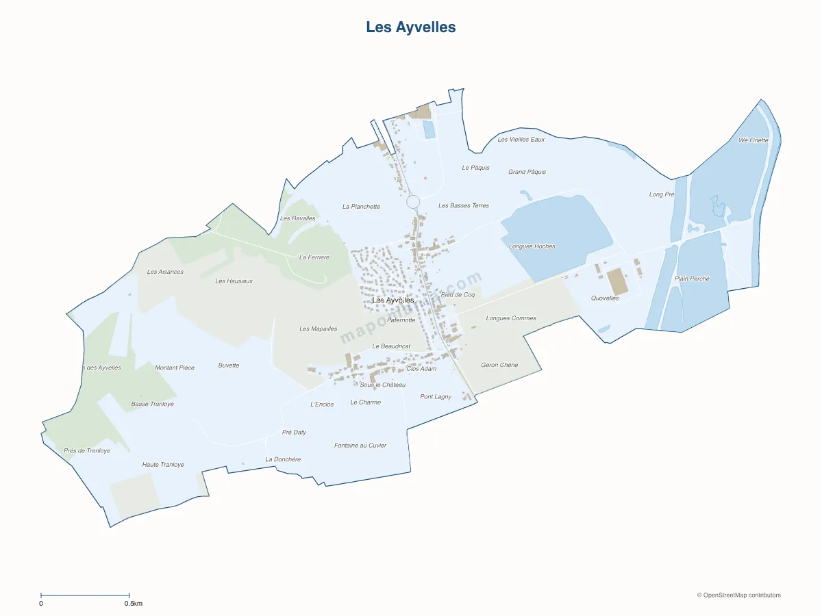 Carte de Les Ayvelles à personnaliser