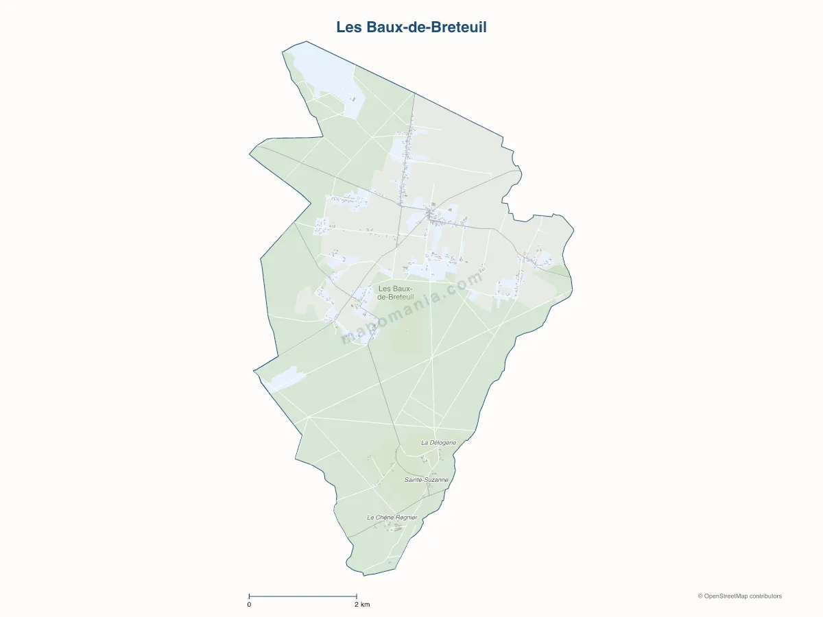 Carte de Les Baux-de-Breteuil à personnaliser