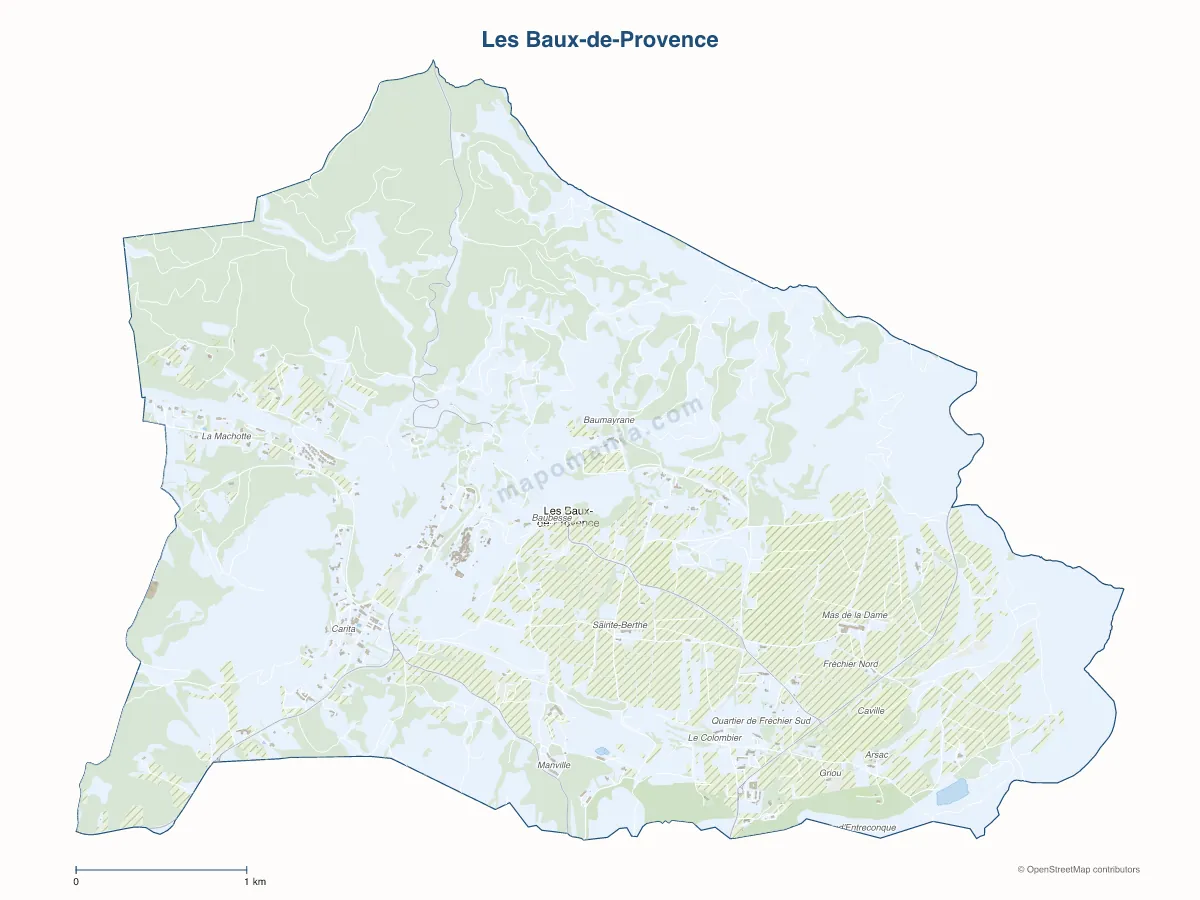 Carte de Les Baux-de-Provence à personnaliser