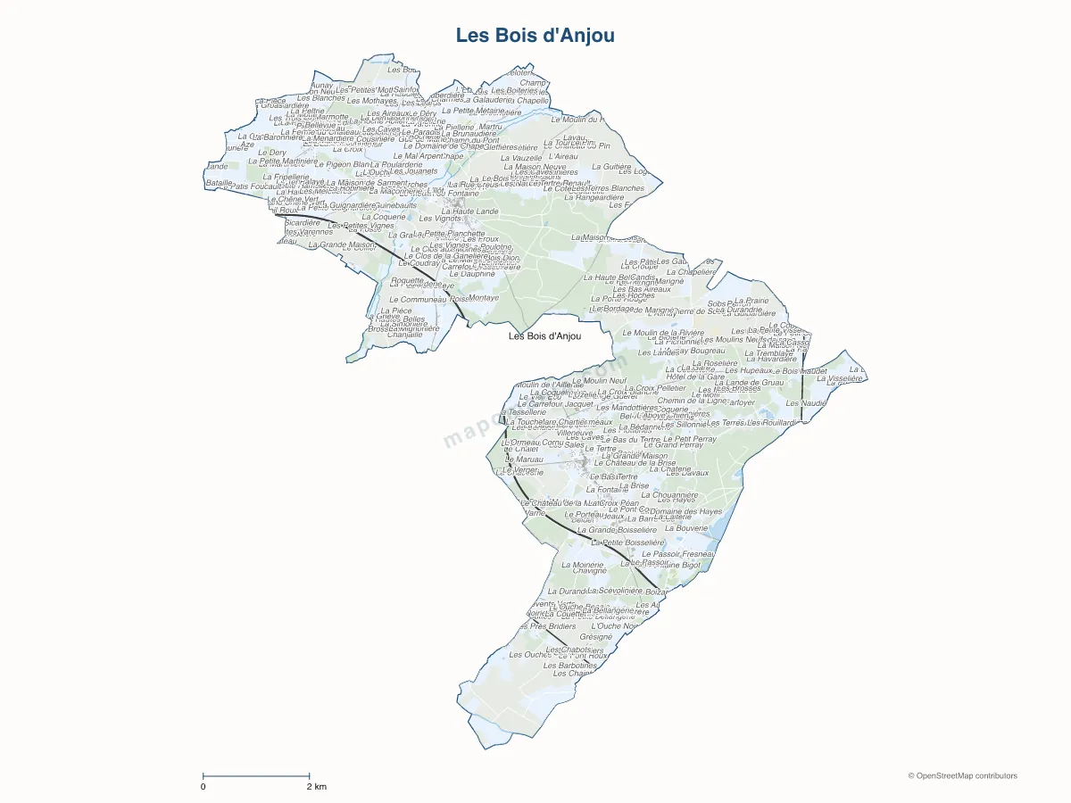 Carte de Les Bois d'Anjou à personnaliser