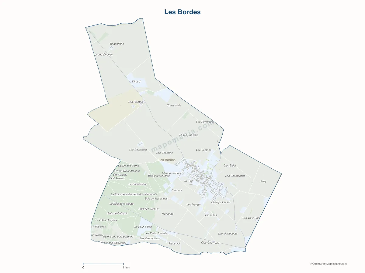 Carte de Les Bordes à personnaliser