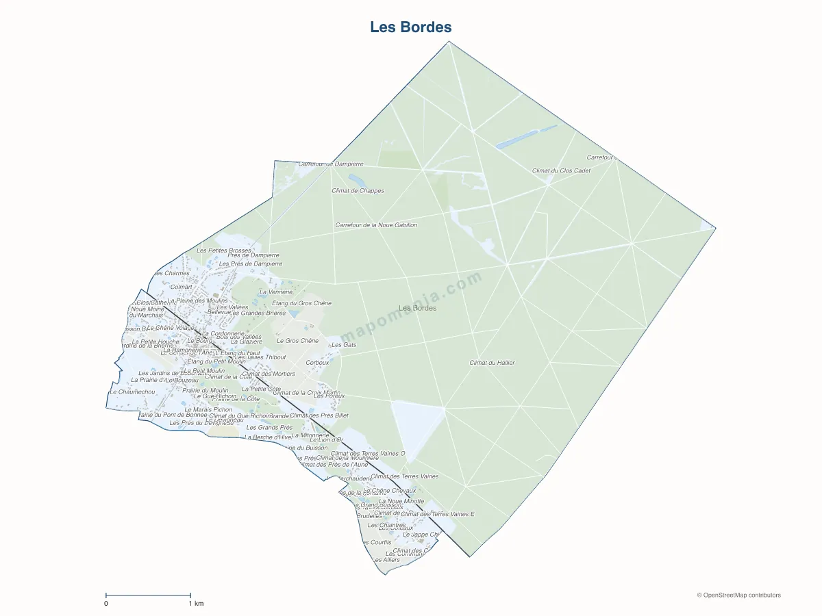 Carte de Les Bordes à personnaliser
