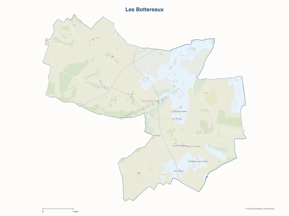 Carte de Les Bottereaux à personnaliser