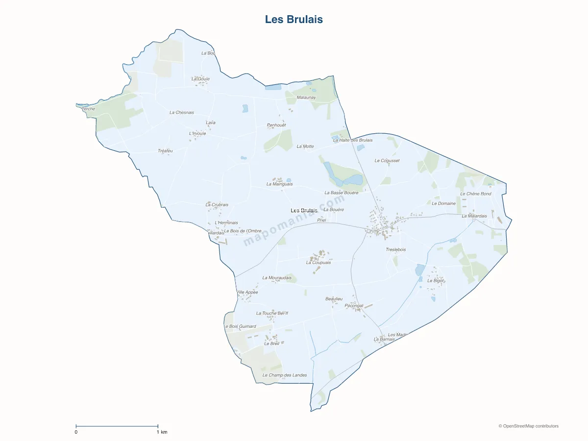 Carte de Les Brulais à personnaliser