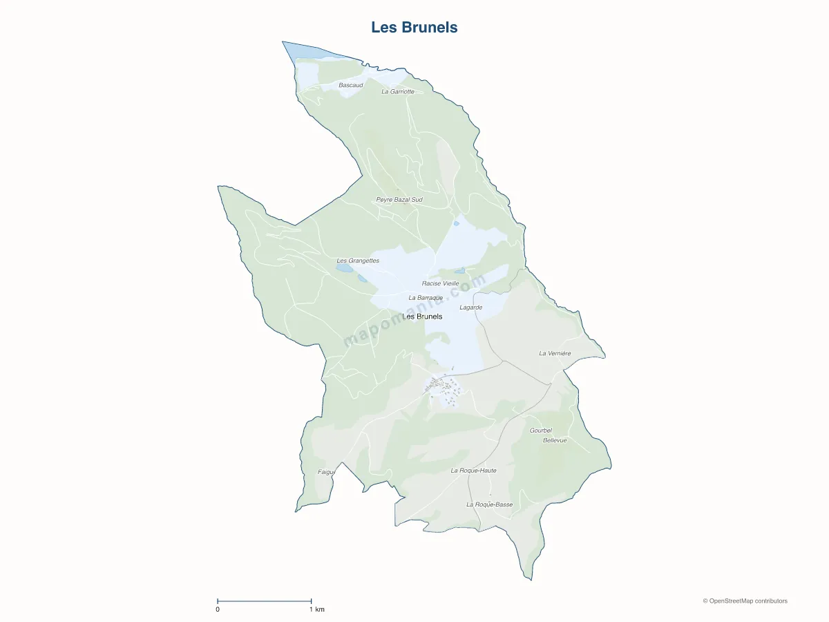 Carte de Les Brunels à personnaliser