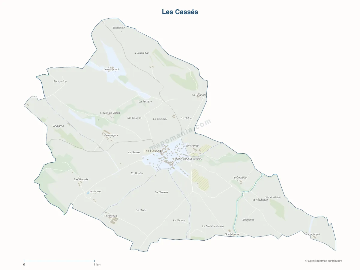 Carte de Les Cassés à personnaliser