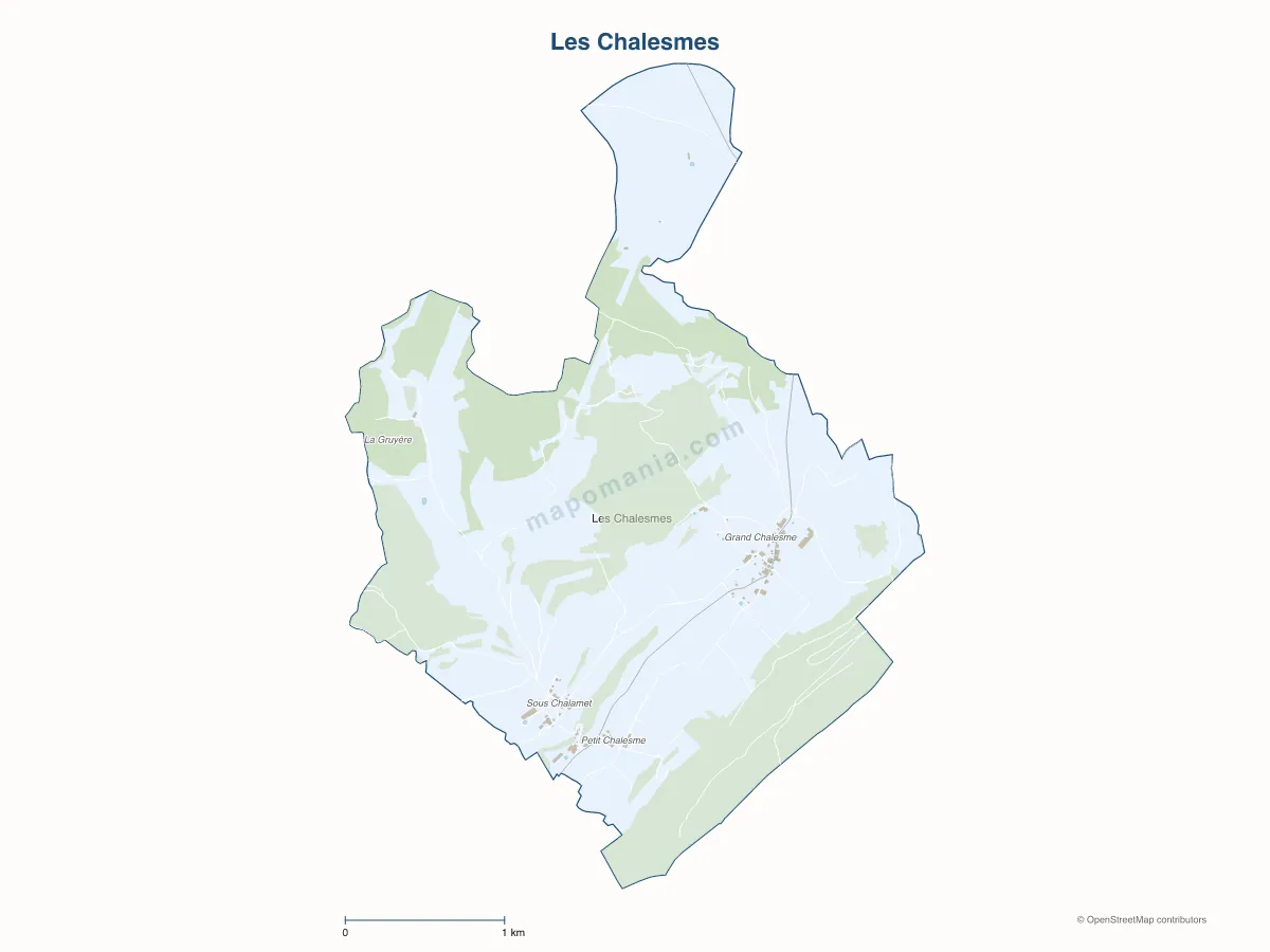 Carte de Les Chalesmes à personnaliser