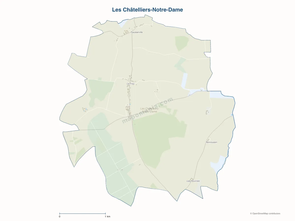 Carte de Les Châtelliers-Notre-Dame à personnaliser