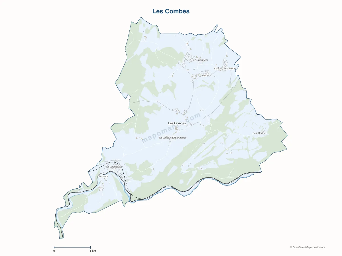 Carte de Les Combes à personnaliser