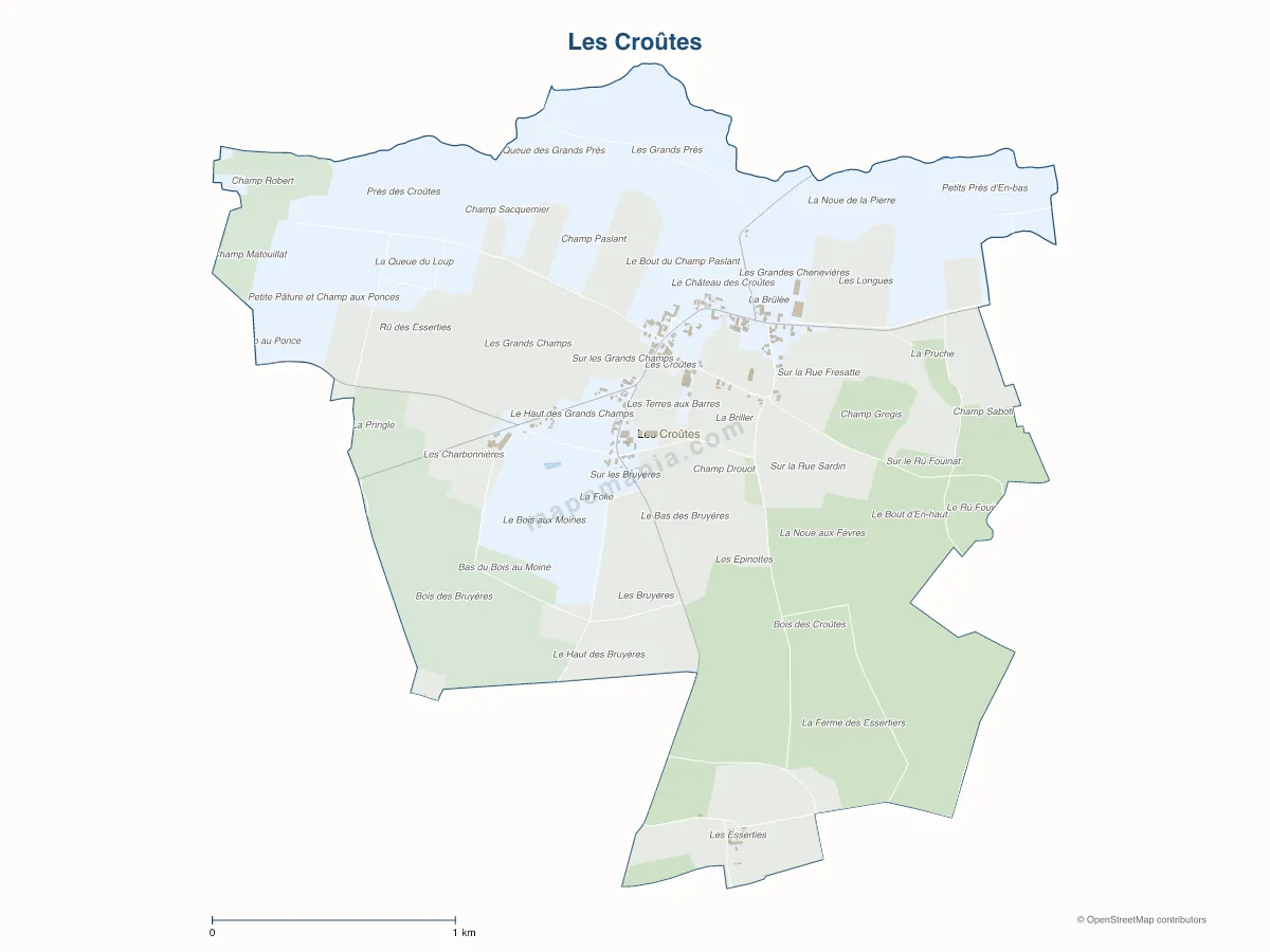 Carte de Les Croûtes à personnaliser