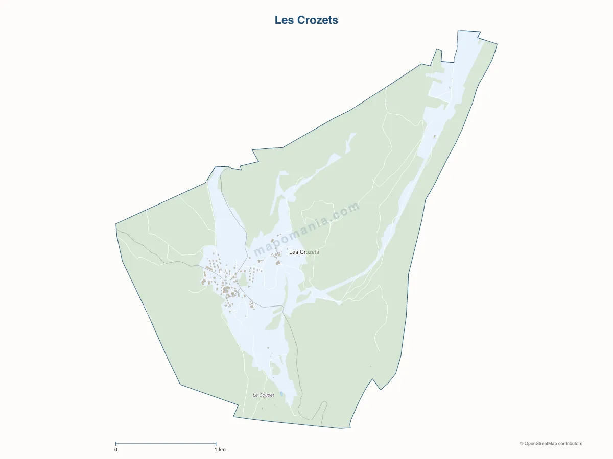 Carte de Les Crozets à personnaliser