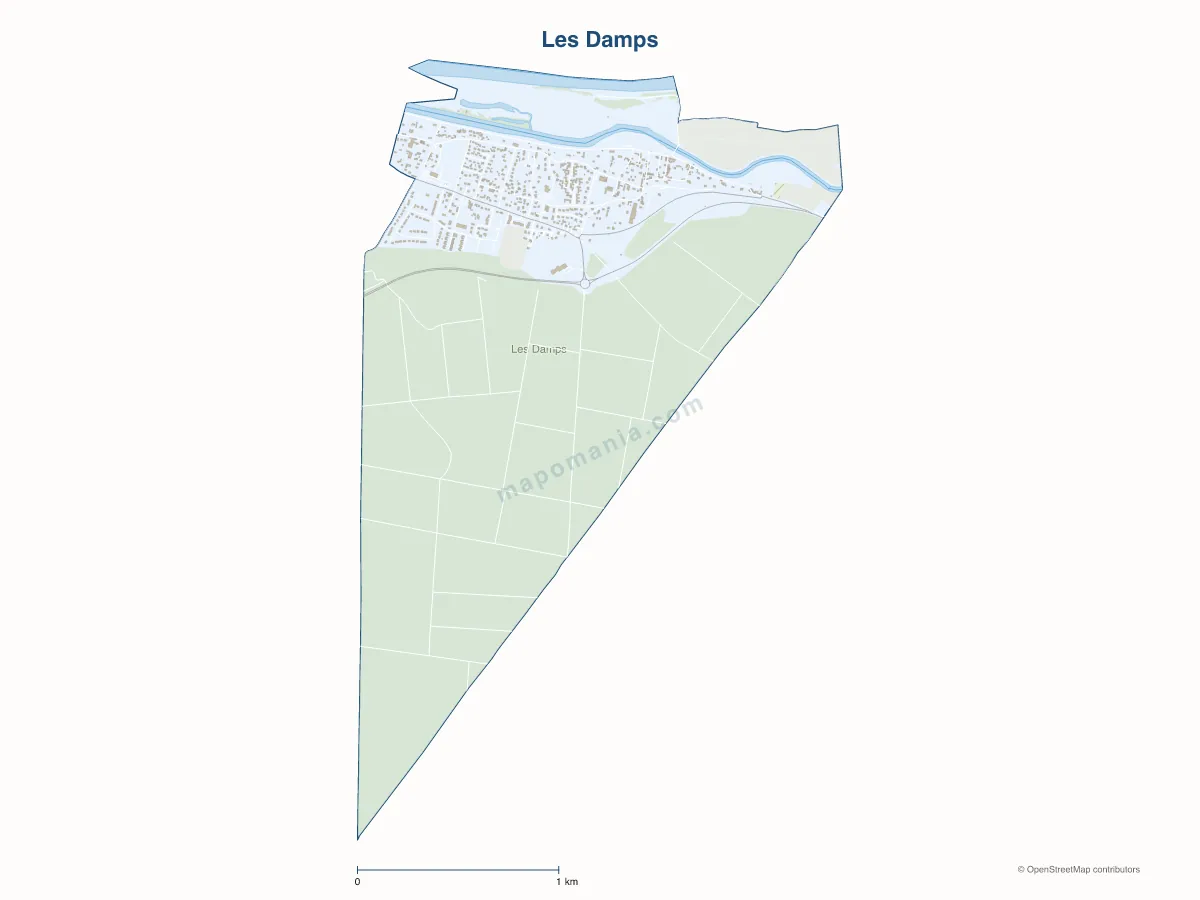 Carte de Les Damps à personnaliser