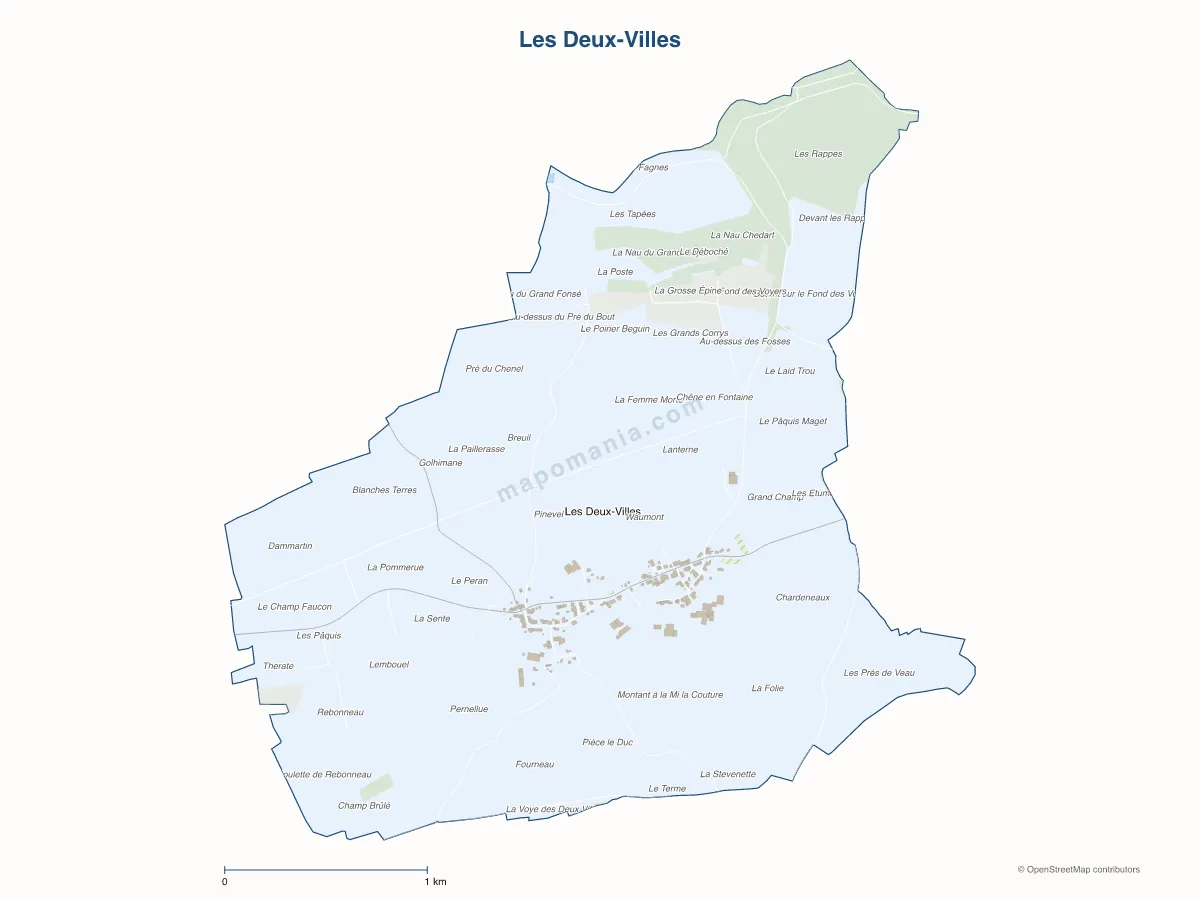 Carte de Les Deux-Villes à personnaliser