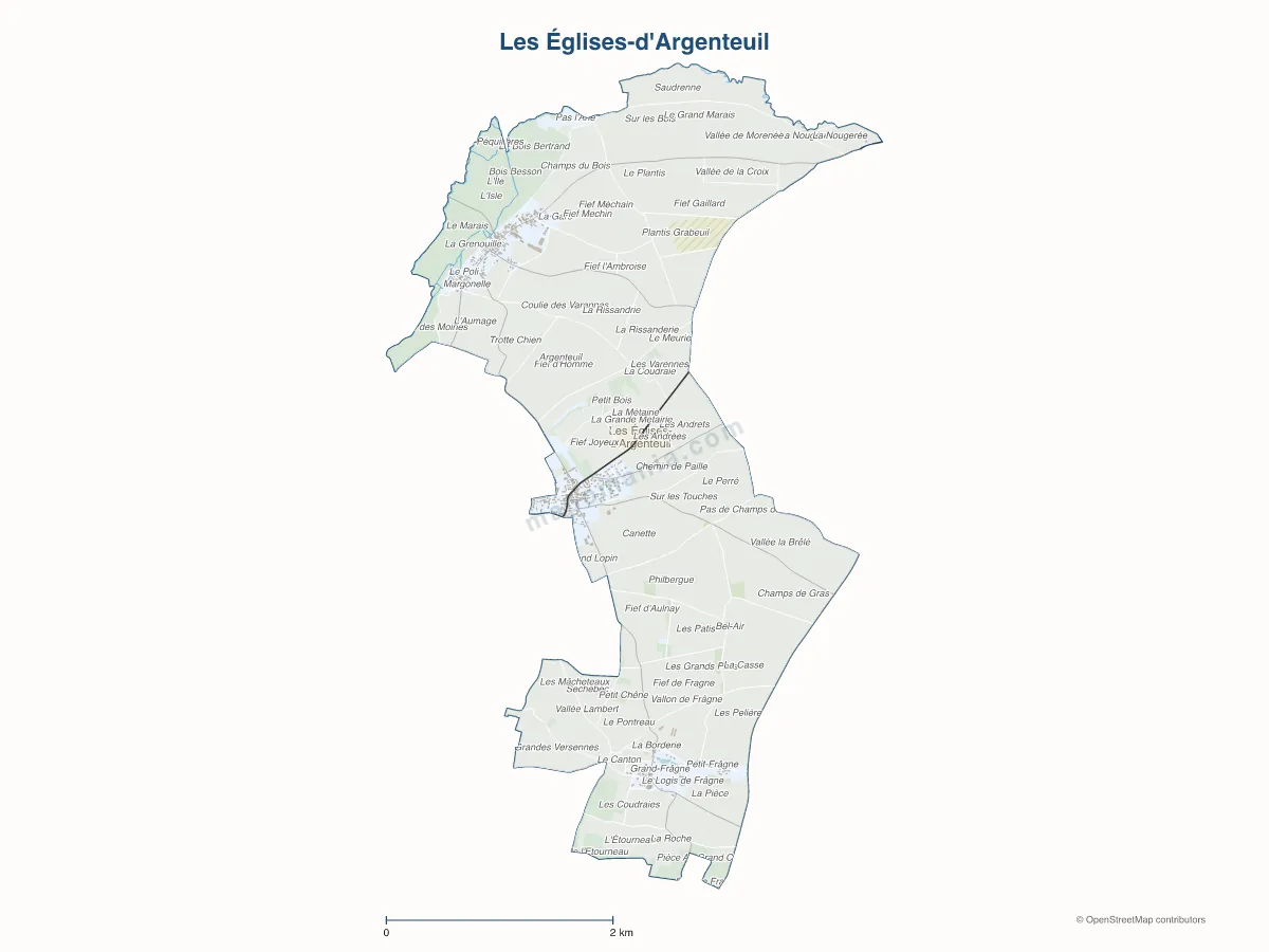 Carte de Les Églises-d'Argenteuil à personnaliser