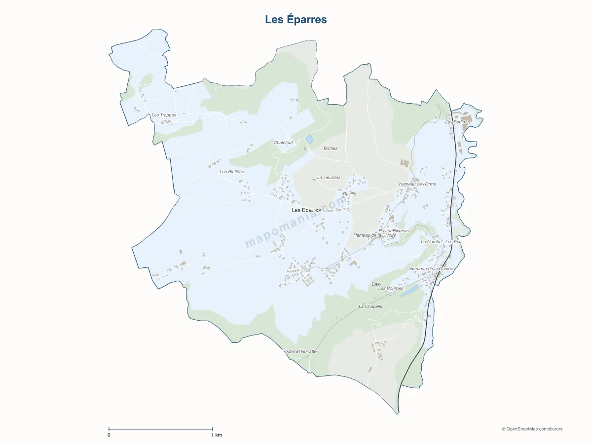 Carte de Les Éparres à personnaliser