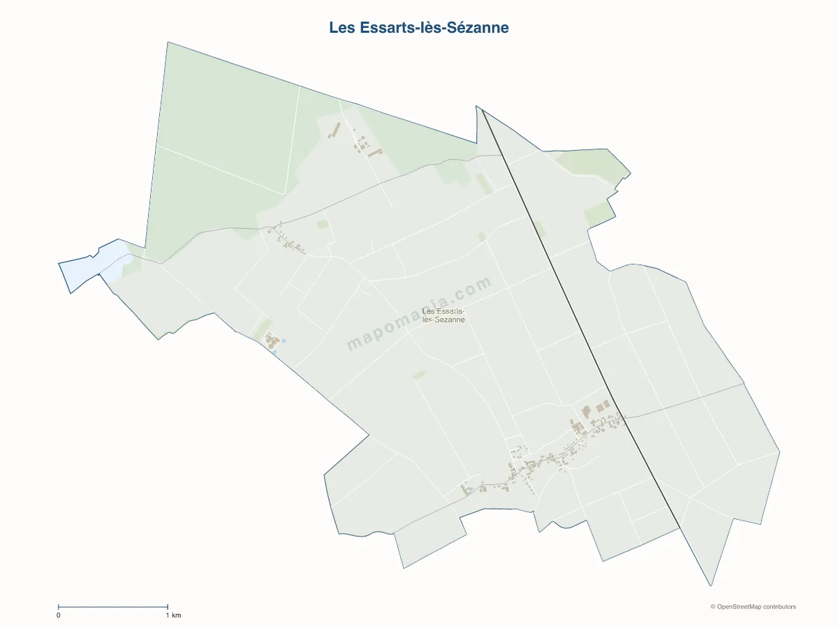Carte de Les Essarts-lès-Sézanne à personnaliser