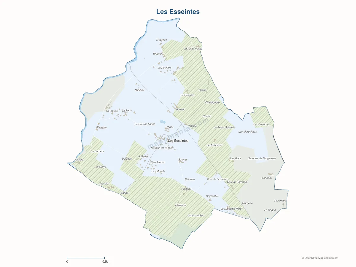 Carte de Les Esseintes à personnaliser