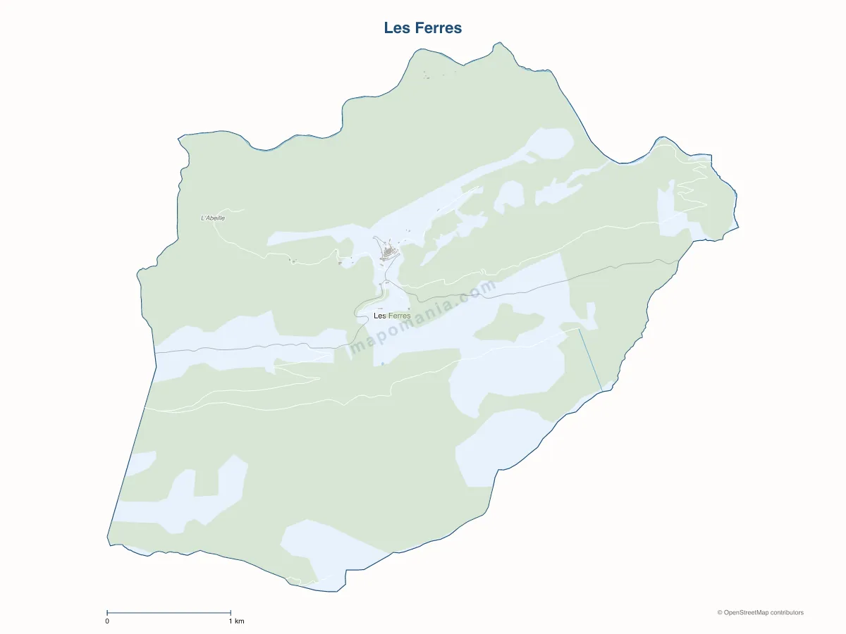 Carte de Les Ferres à personnaliser